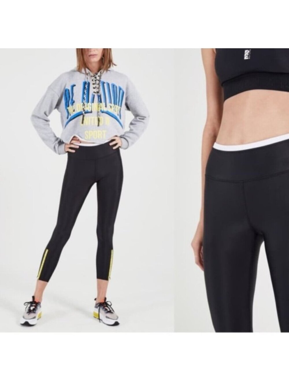 P.E. Nation Steady Run 7/8 Legging Black Yellow XS PE Nation - Picture 2 of 10